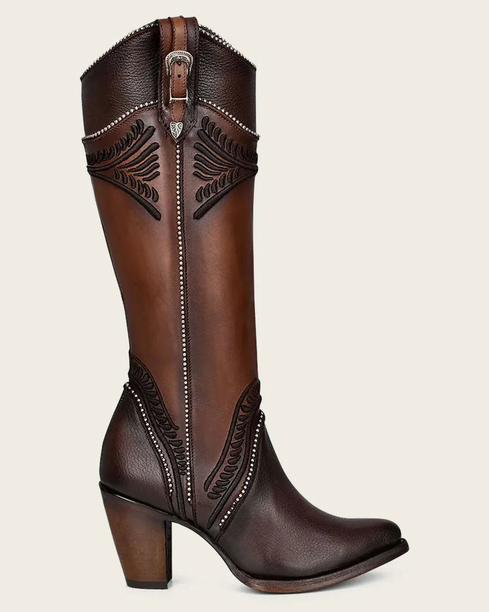 Cuadra Ladies Chocolate Embroidery Round Toe CU583