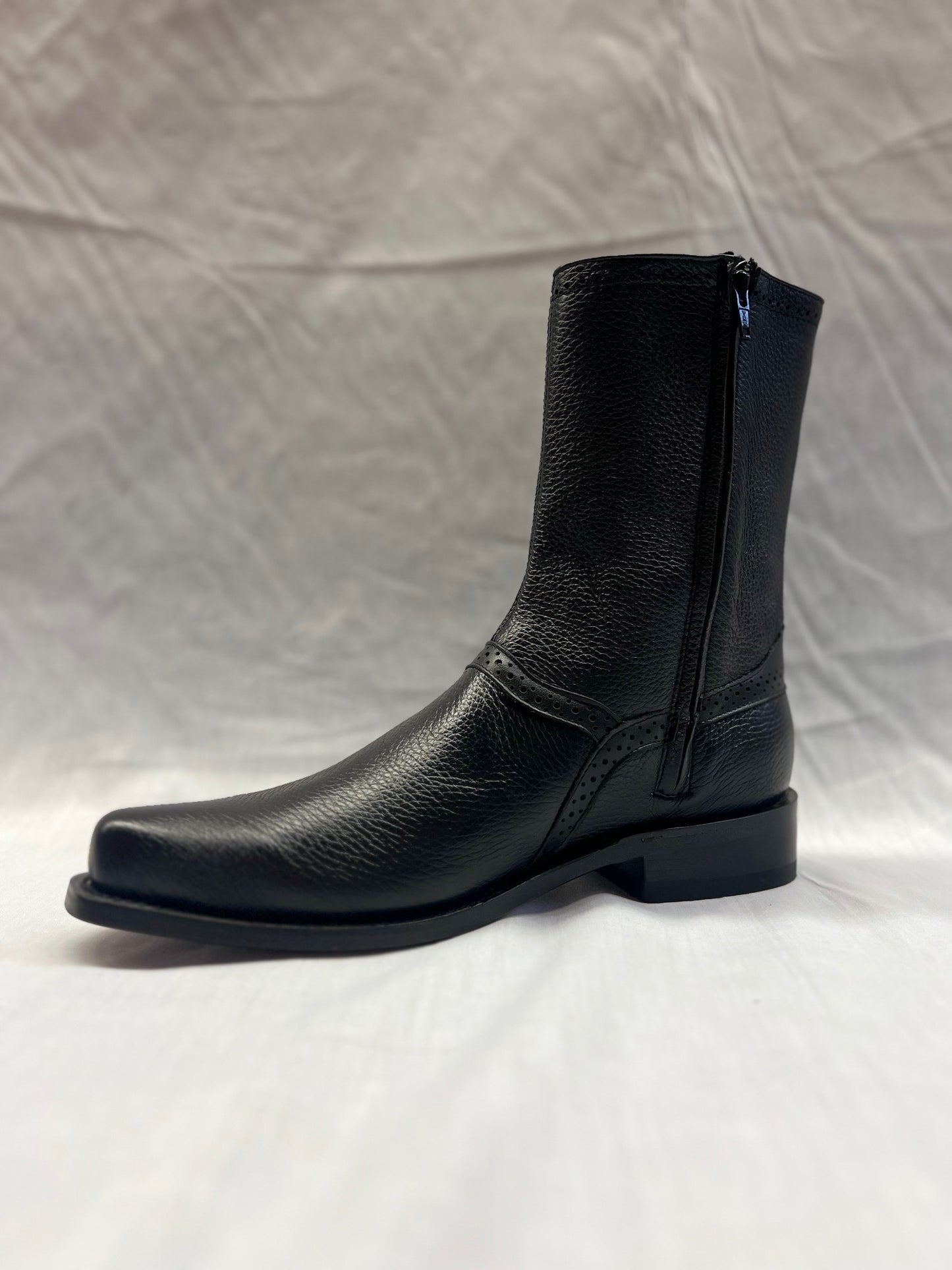 Los Altos Exotic Black Deer Dress Boot