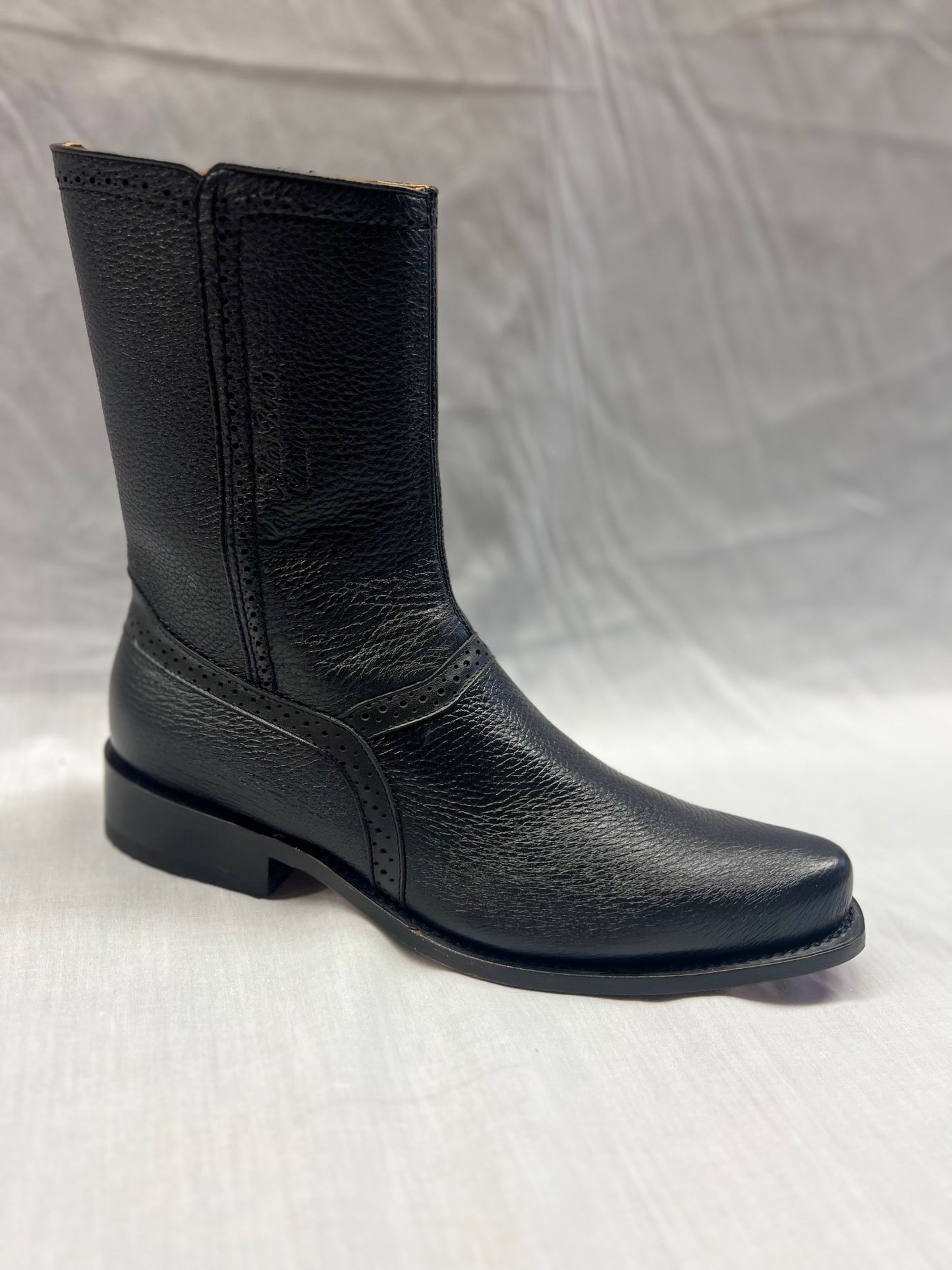 Los Altos Exotic Black Deer Dress Boot
