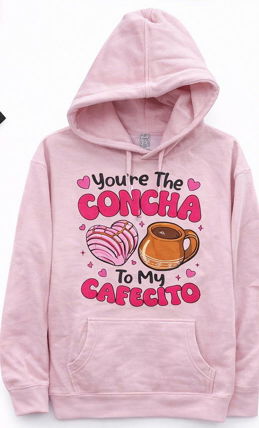 Valentine Day- Concha Cafecito Hoodie Blush