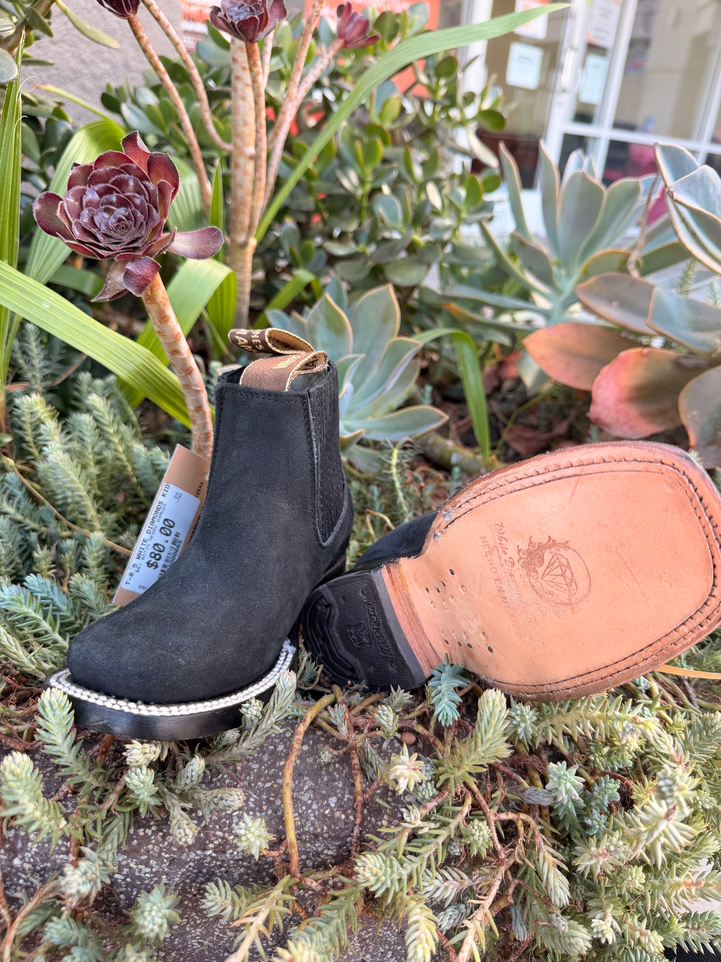 White Diamond Kids Botin Nobuck Black