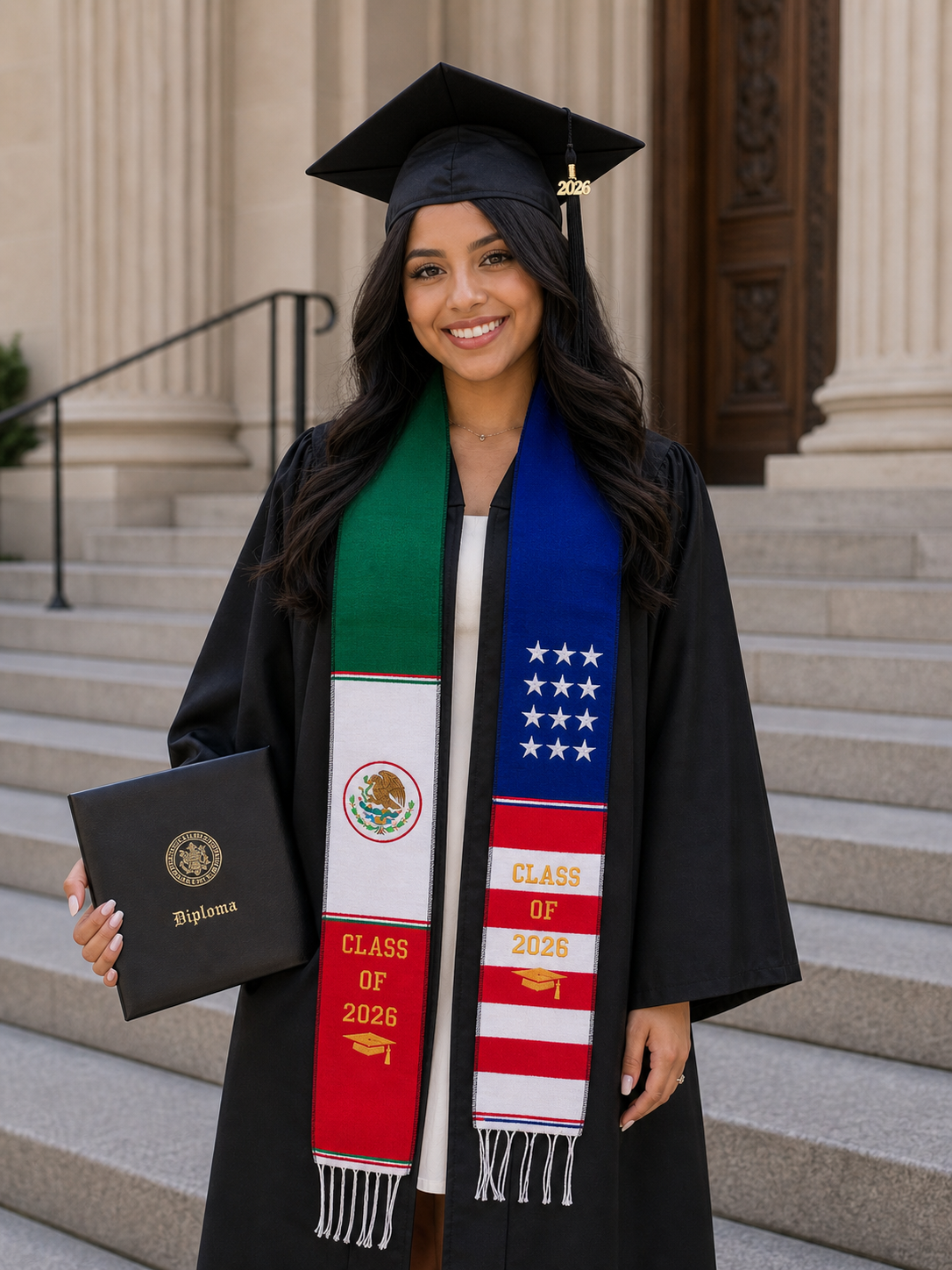 Graduation Stole USA/Mexico Flag 2026