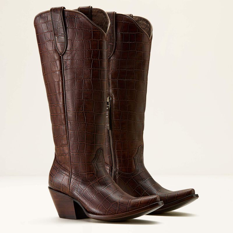 Ariat 10061831 Casanova X Toe- Espresso Croc Print