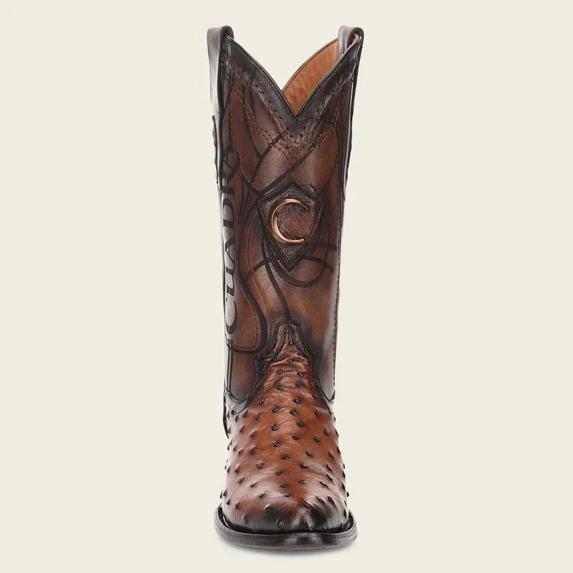 Cuadra Men CU303 Avestruz Moroni Castano Round Toe