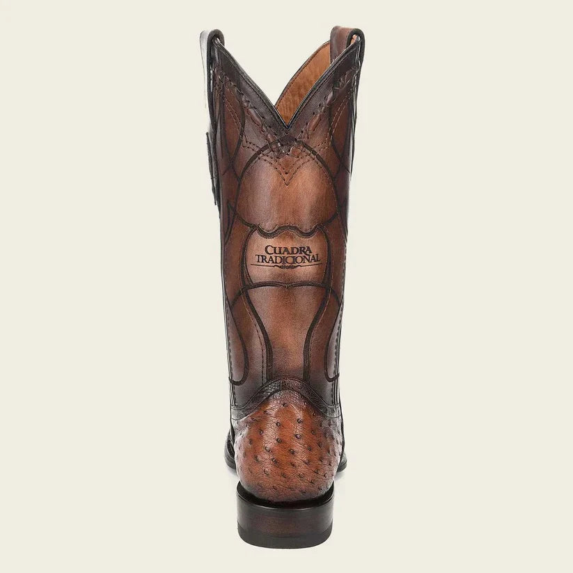 Cuadra Men CU303 Avestruz Moroni Castano Round Toe