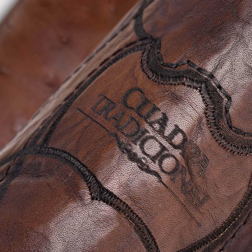 Cuadra Men CU303 Avestruz Moroni Castano Round Toe