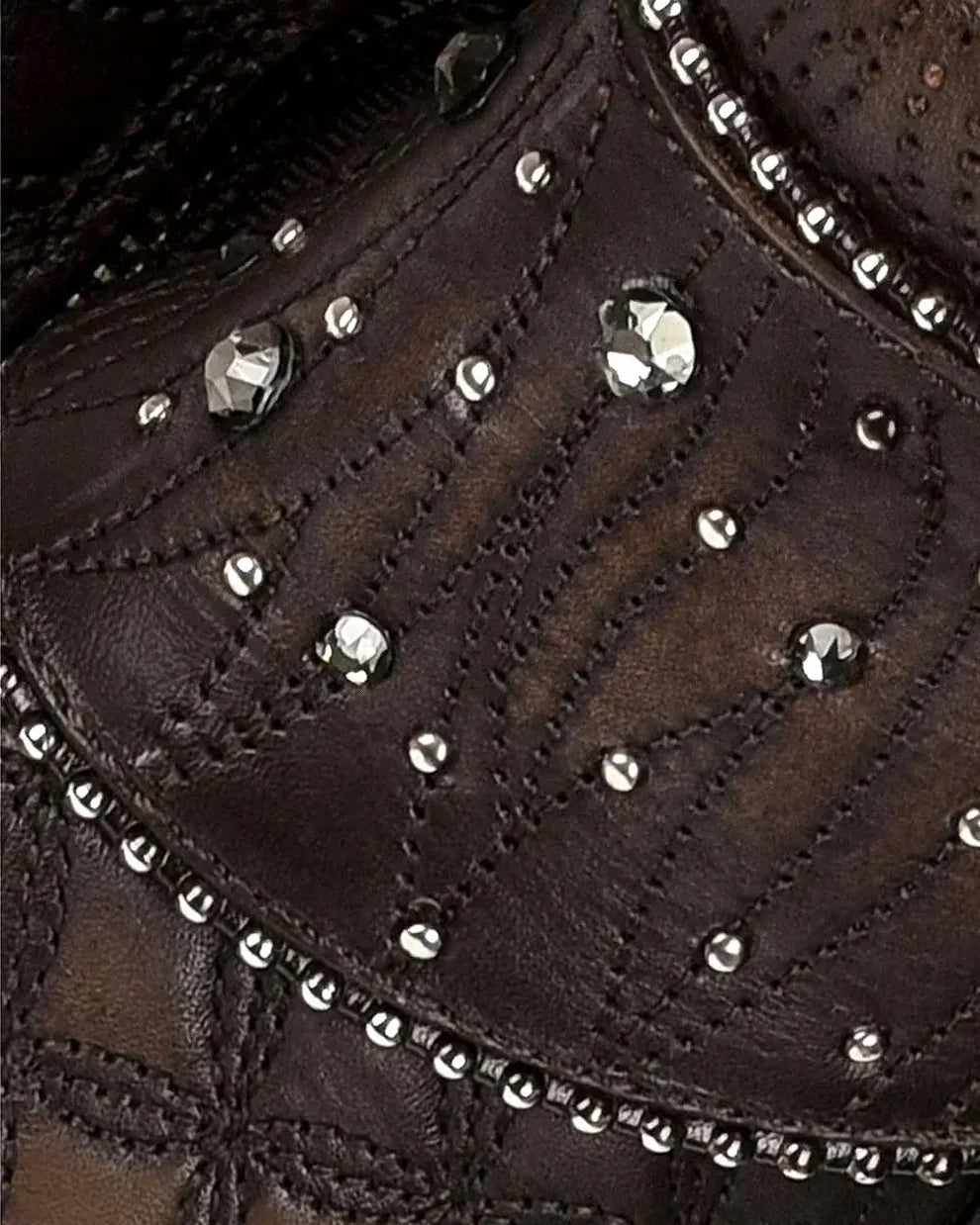 Cuadra Ladies CU584 Chocolate Brown/Black Studs