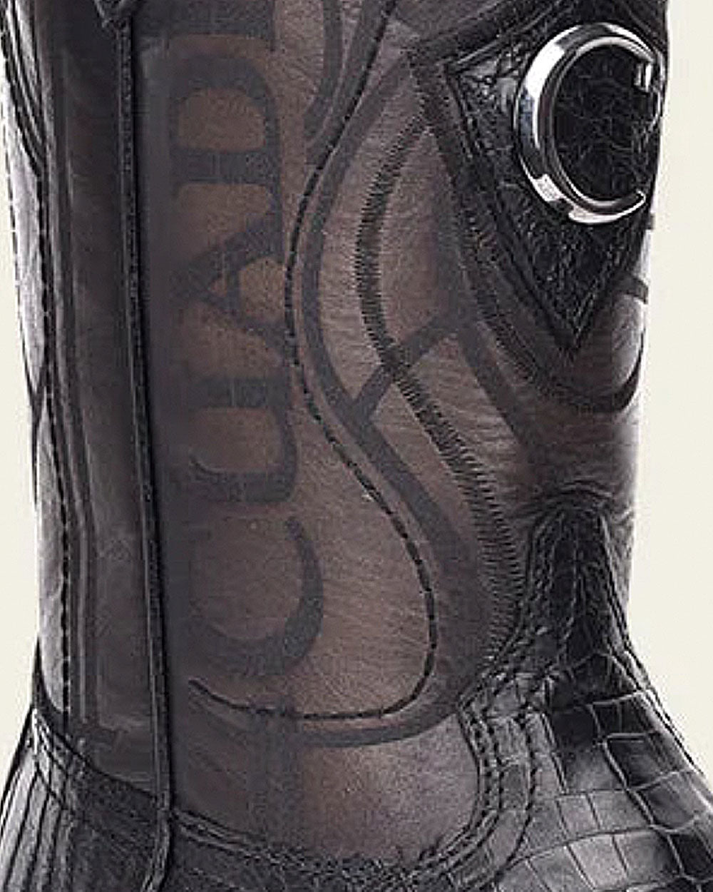 Cuadra Men CU678 Caiman Belly Black Square Toe