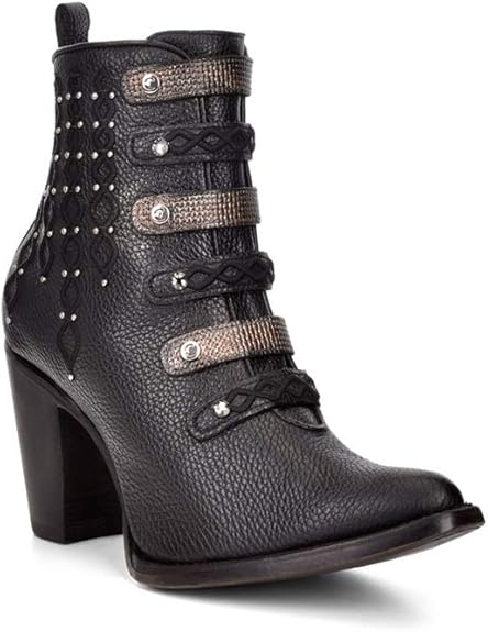 Cuadra Ladies 3F38RS Swarovski Crystals, Embroidery and Zipper Black