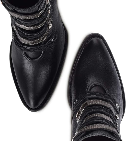 Cuadra Ladies 3F38RS Swarovski Crystals, Embroidery and Zipper Black