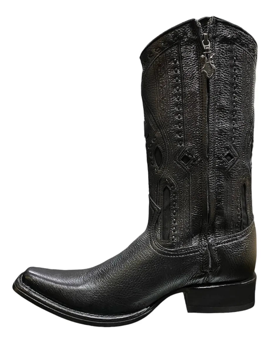 Cuadra Venado Italiano Negro Zipper Narrow Square Toe 1B1JVE