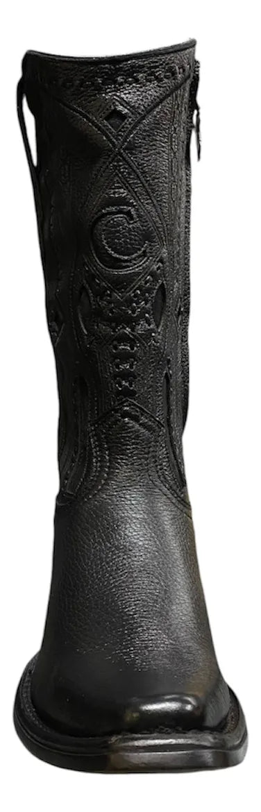 Cuadra Venado Italiano Negro Zipper Narrow Square Toe 1B1JVE