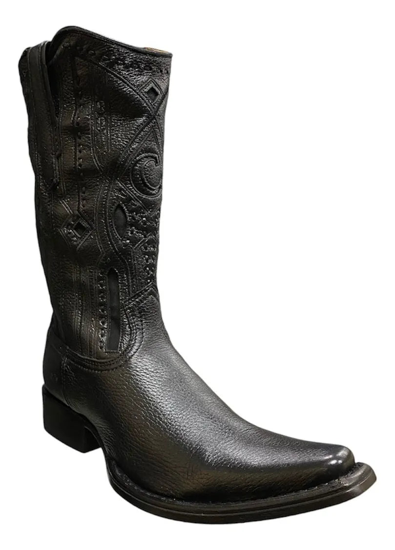 Cuadra Venado Italiano Negro Zipper Narrow Square Toe 1B1JVE