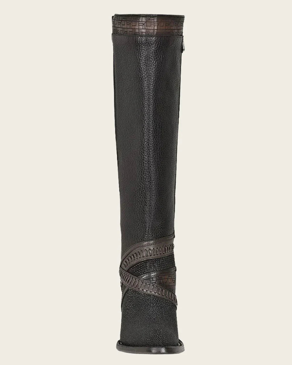 Cuadra Women Stingray Tall Boots Black Engraved CU725