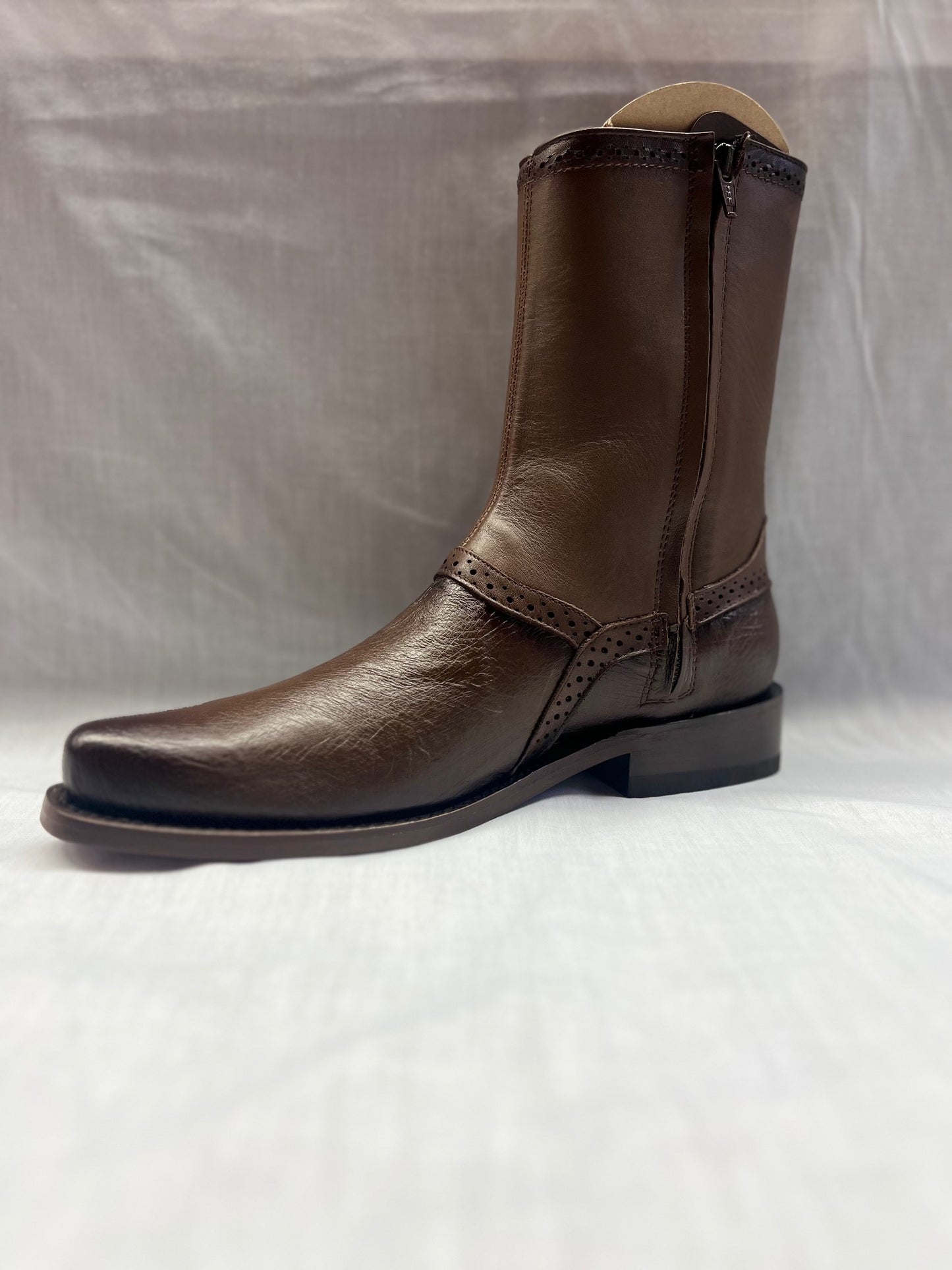 Los Altos Exotic Boot Smooth Ostrich Brown Faded