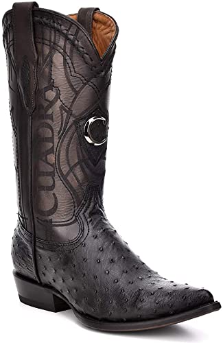 Cuadra Men B21OA1 Avestruz Black Snip Toe