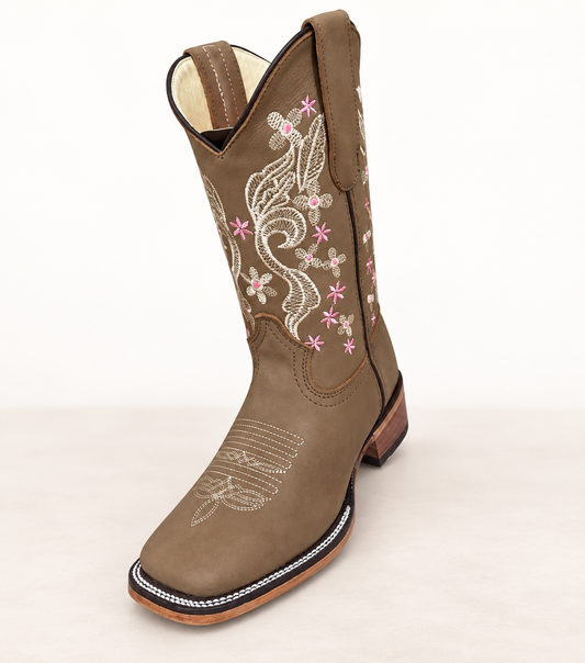 Potrillo Women Boot Cajeta Flor Rosita