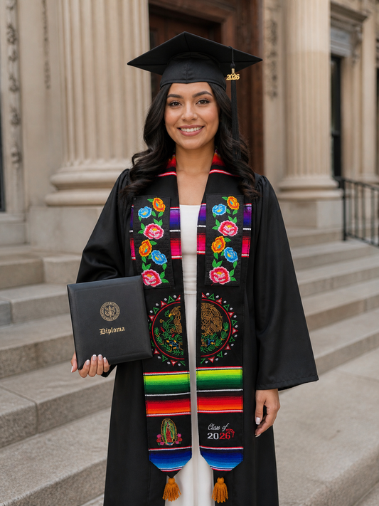 Graduation Stole Aztec Embroidery