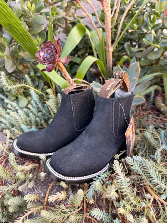 White Diamond Kids Botin Nobuck Black