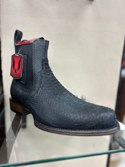 Botin Vestigum Python Nobuck Black
