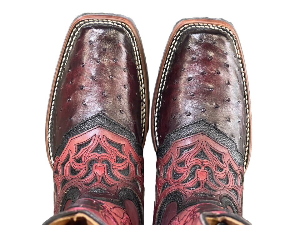 Cuadra Men 2I03A1 Avestruz Black Cherry Rodeo Urban